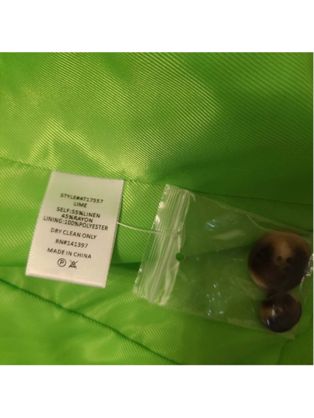 NEW ASTR The Label Lime Green Linen Blend Blazer Womens Medium Career Lined - Picture 8 of 10